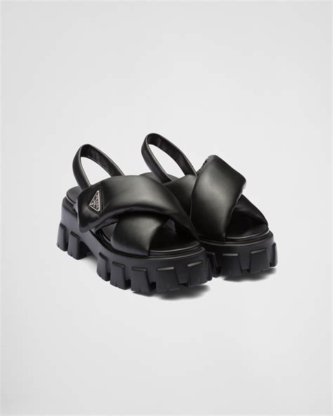 prada monolith nappa leather sandals|prada shoes for women.